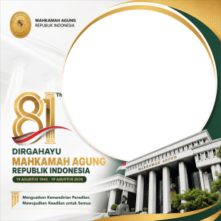Twibbon HUT MA RI 81 - (19 Agustus 2026) Mahkamah Agung RI | twibbon hut ma ri 81 png