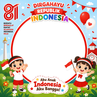 Twibbon HUT RI 81 - Anak TK (Taman Kanak-Kanak) | twibbon hut ri 77 anak tk png