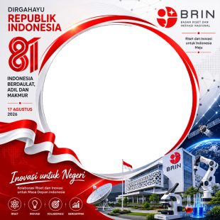 Twibbon HUT RI 81 - BRIN (Badan Riset dan Inovasi Nasional) | twibbon hut ri 81 brin png