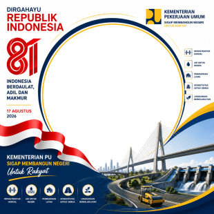 Twibbon HUT RI 81 - Kementerian PU (Pekerjaan Umum) | twibbon hut ri 81 kementerian pu png