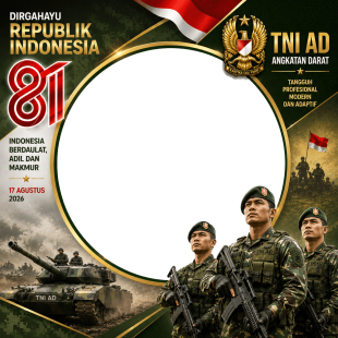 Twibbon HUT RI 81 - TNI AD (Angkatan Darat) | twibbon hut ri 81 tni ad png