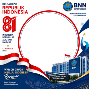 Twibbon HUT RI ke-81 - BNN (Badan Narkotika Nasional) | twibbon hut ri ke 81 bnn png