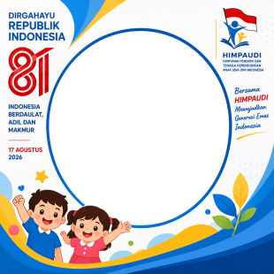 Twibbon HUT RI ke-81 - HIMPAUDI (17-08-2026) | twibbon hut ri ke 81 himpaudi png