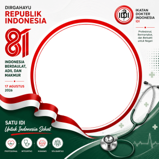 Twibbon HUT RI ke-81 - IDI (Ikatan Dokter Indonesia) | twibbon hut ri ke 81 idi png
