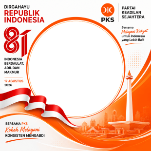 Twibbon HUT RI PKS (Partai Keadilan Sosial) - HUT RI ke-81 | twibbon hut ri pks png
