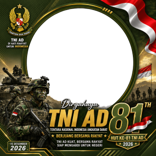 Twibbon HUT TNI AD ke-81 - 15 Desember 2026 | twibbon hut tni ad ke 81 png