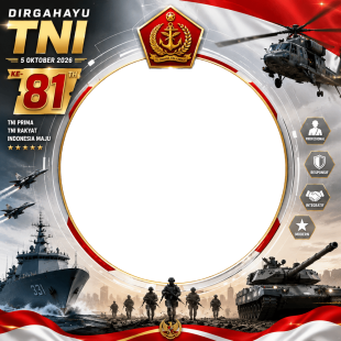 Twibbon HUT TNI ke-81 (5 Oktober 2026) | twibbon hut tni ke 81 png