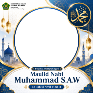 Twibbon KEMENAG Maulid Nabi 2026 Terbaru | twibbon kemenag maulid nabi 2026 png