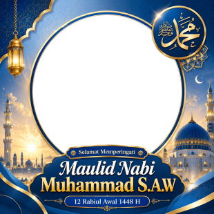 Twibbon Memperingati Maulid Nabi 2026 - Tanpa Watermark | twibbon memperingati maulid nabi png