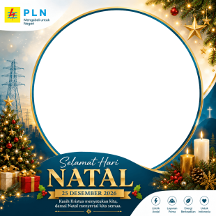 Twibbon Natal PLN 2026 (Perusahaan Listrik Negara) | twibbon natal pln 2026 png