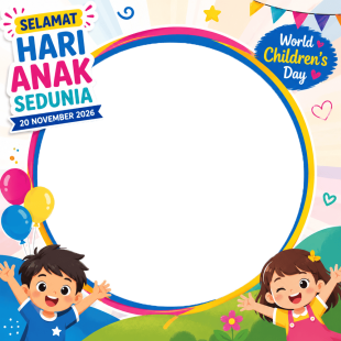 Twibbon Selamat Hari Anak Sedunia 2026 | twibbon selamat hari anak sedunia 2026 png