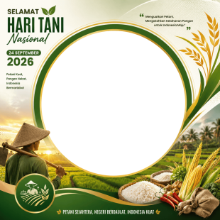 Twibbon Selamat Hari Tani Nasional 2026 Gratis | twibbon selamat hari tani nasional 2026 png
