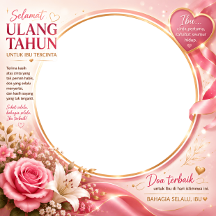 Twibbon Selamat Ulang Tahun Ibu - Gratis Tanpa Watermark | twibbon selamat ulang tahun ibu png