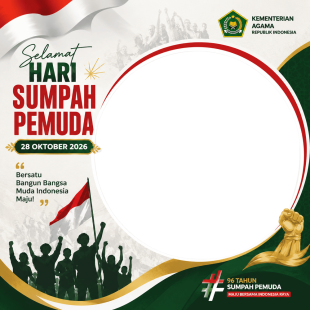Twibbon Sumpah Pemuda 2026 KEMENAG | twibbon sumpah pemuda 2026 kemenag png