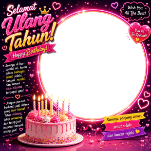 Twibbon Ulang Tahun Alay | twibbon ulang tahun alay png