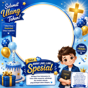 Twibbon Ulang Tahun Anak Laki-laki (Kristen) | twibbon ulang tahun anak laki laki kristen png