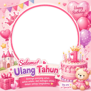Twibbon Ulang Tahun Anak Perempuan - Gratis Tanpa Watermark | twibbon ulang tahun anak perempuan png