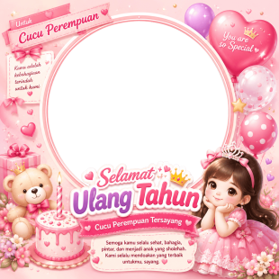 Twibbon Ulang Tahun Cucu Perempuan | twibbon ulang tahun cucu perempuan png