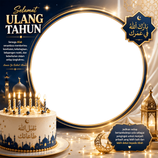 Twibbon Ulang Tahun Islami - Gratis Tanpa Watermark | twibbon ulang tahun islami png