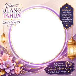 Twibbon Ulang Tahun Istri Islami - Gratis Tanpa Watermark | twibbon ulang tahun istri islami png