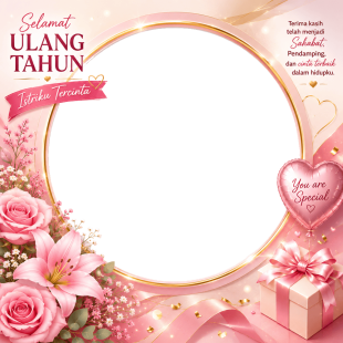 Twibbon Ulang Tahun Istri Tercinta - Gratis Tanpa Watermark | twibbon ulang tahun istri tercinta png