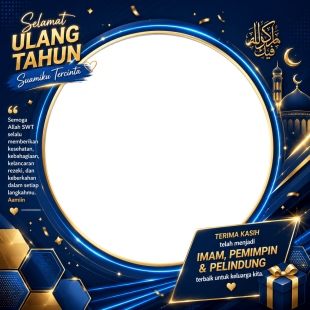 Twibbon Ulang Tahun Suami Islami - Gratis Tanpa Watermark | twibbon ulang tahun suami islami png