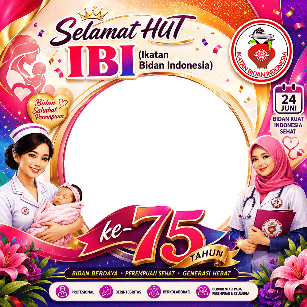 Twibbon HUT IBI Ke 75 (24 Juni 2026) | twibbon hut ibi ke 75 png